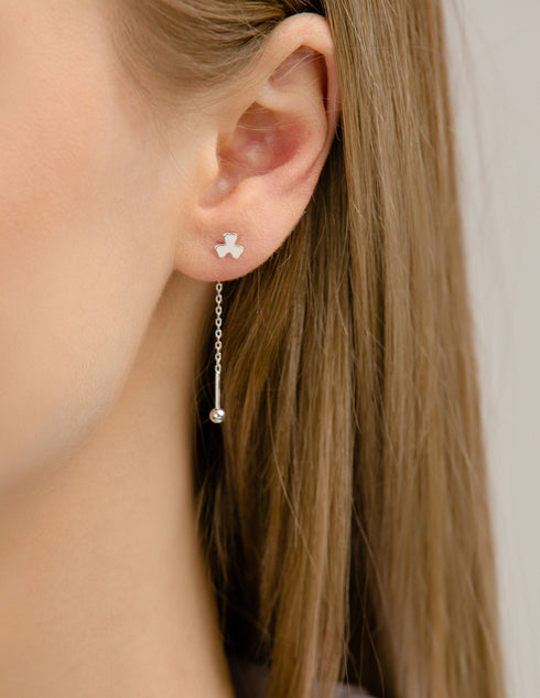 Cercei din argint Trifoi (Silver/Gold)